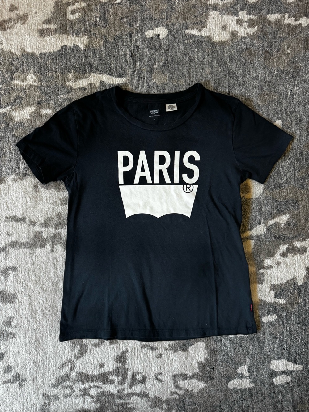 Levi's Black Tee with White PARIS Graphic